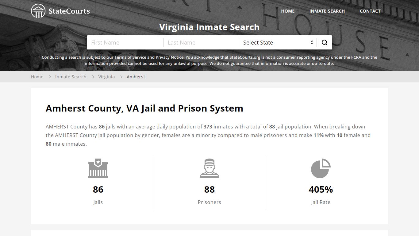 Amherst County, VA Inmate Search - StateCourts